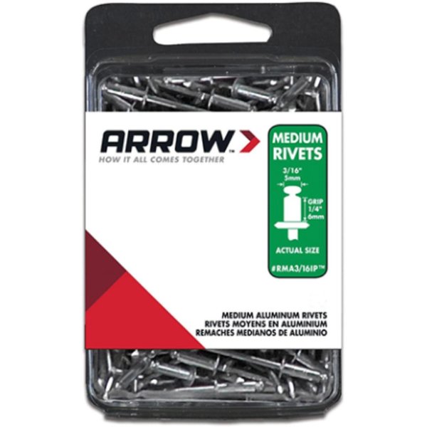 Arrow Fastener Rivet Medium Alum 3/16X1/4In RMA3/16